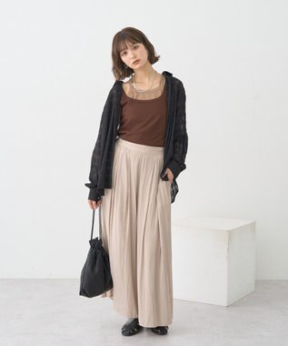 earth music&ecology 配色レイヤードタンクトップ Brown