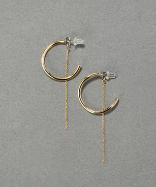 Phoebe 【金属アレルギー対応】2wayウェーブラインフープピアス　ゴールド/ニッケルフリー ゴールド