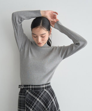 YECCA VECCA ラメ混ハイネックリブニット