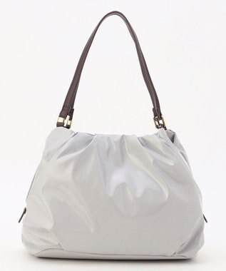 LA BAGAGERIE ソフトエナメル2WAYハンドバッグ Mサイズ ライトグレー