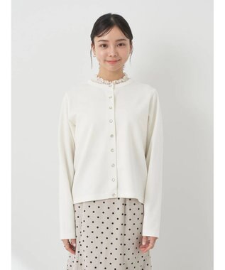 earth music&ecology パールスナップボタンカーディガン Ivory
