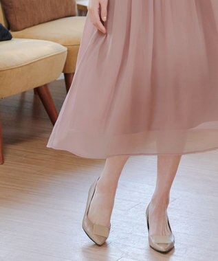 Tiaclasse 【洗える】シフォンワンピース ピンク