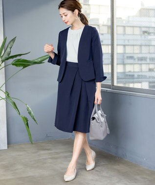Tiaclasse 【ダブルクロス・洗える】アシメタックスカート ネイビー