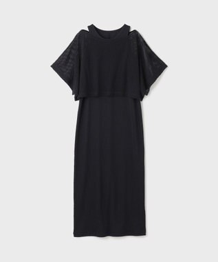 GRACE CONTINENTAL メッシュレイヤードワンピース ブラック