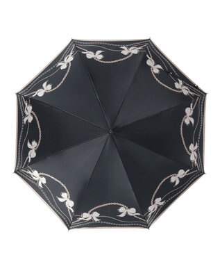 MOONBAT 【雨傘】ランバン オン ブルー (LANVIN en Bleu) リボン ハート ナイロンサテン 長傘 ブラック