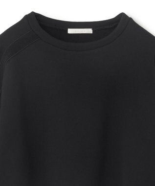 BEIGE， 【BEIGE,ecru/WEB限定・洗える】LOOP BACK / コットンスウェットクロップドトップス Black