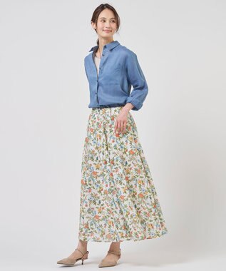 J.PRESS LADIES L 針抜きフライス ノースリーブ カットソー グレージュ系