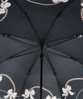 MOONBAT 【雨傘】ランバン オン ブルー (LANVIN en Bleu) リボン ハート ナイロンサテン 長傘 ブラック