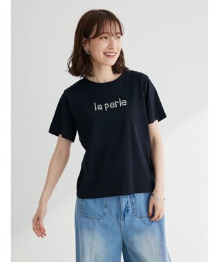 Green Parks ・ＲＡＹ　ＣＡＳＳＩＮ　パールドットロゴＴシャツ Black