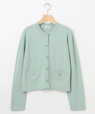 組曲 【WEB限定】ビジューニット ジャケット ミントグリーン系