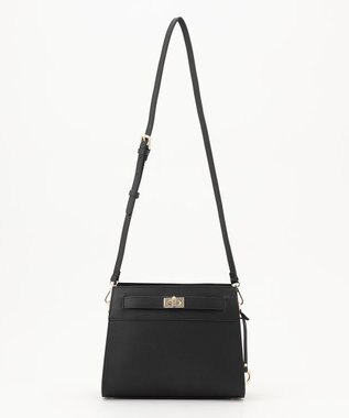 組曲 ベルトデザインスクエアショルダーバッグ ブラック系