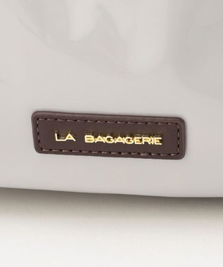LA BAGAGERIE ソフトエナメル2WAYハンドバッグ Mサイズ ライトグレー