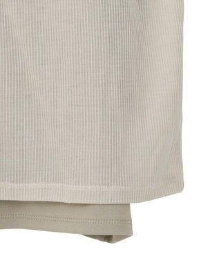 earth music&ecology 配色レイヤードタンクトップ Gray Beige