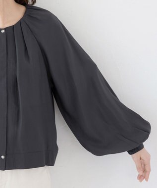 Tiaclasse 【新色追加・洗える】シアーブルゾン チャコールグレー