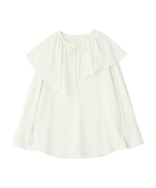 CRAFT STANDARD BOUTIQUE ＜セレモニー＞着脱可能/2WAYフリルカラーブラウス Off White
