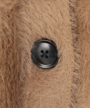 UNFILO ナイロンシャギー Vネックカーディガン キャメル