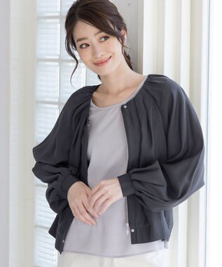 Tiaclasse 【新色追加・洗える】シアーブルゾン チャコールグレー