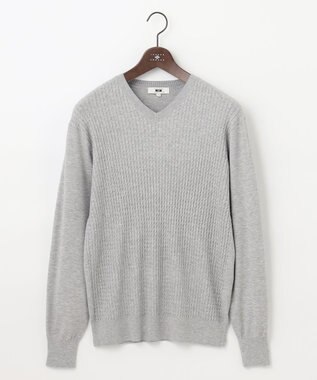 JOSEPH ABBOUD 【チクチクしない/イージーケア/3シーズン対応】 コンフォート Ｖネック セーター ライトグレー系