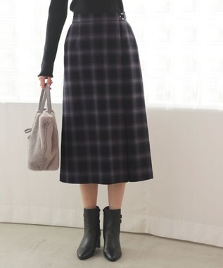 ビューティサーモ2WAYストレッチチェック スカート