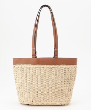 LA BAGAGERIE 【maison vert】 【ペーパー素材・多収納】ダブルハンドルかごバッグ キャメル