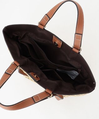 LA BAGAGERIE 【maison vert】 【ペーパー素材・多収納】ダブルハンドルかごバッグ キャメル