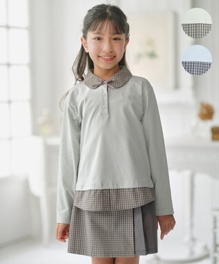 組曲 KIDS 【110-140㎝】 ミニチェック レイヤードトップス