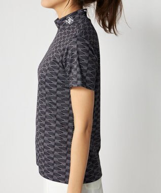 FILA GOLF／marie claire 【Marie claire sports】ロゴ柄モックネックシャツ ブラック