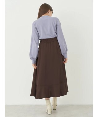 earth music&ecology ラッフルフリルイレヘムスカート Brown