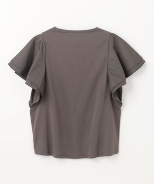 ANY 【シワになりにくい】ダブルフレアスリーブカットソー ブラウン