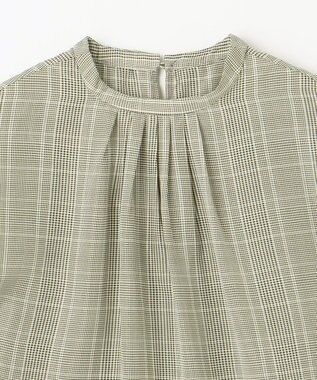 ANY 【洗濯機可能】プリントブラウス モカ系チェック