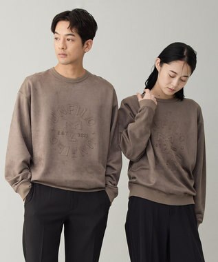 UNFILO MENS 【男女兼用】クリーンスエード エンボスロゴ クルー モカ