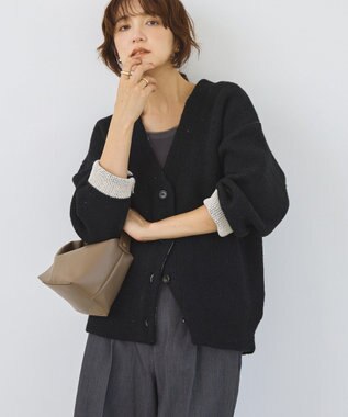 AMERICAN HOLIC ＶネックＷフェイスニットカーディガン Beige