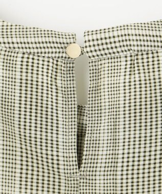 ANY 【洗濯機可能】プリントブラウス モカ系チェック