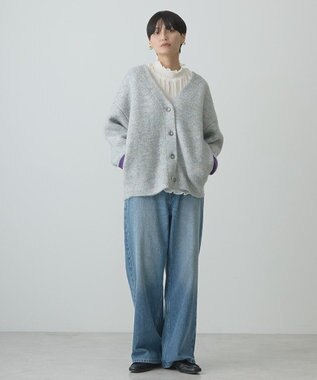 AMERICAN HOLIC ＶネックＷフェイスニットカーディガン Purple