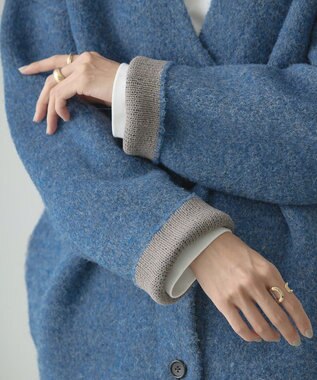 AMERICAN HOLIC ＶネックＷフェイスニットカーディガン Blue