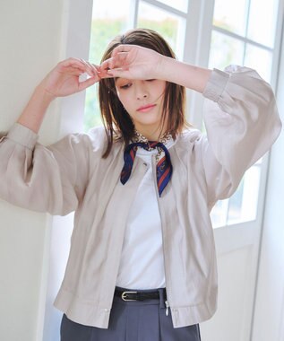 Tiaclasse 【新色追加・洗える】シアーブルゾン グレージュ