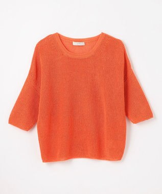 ANY 【洗濯機可/アンチピリング】ギマハーフスリーブニット オレンジ