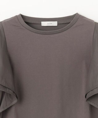 ANY 【シワになりにくい】ダブルフレアスリーブカットソー ブラウン