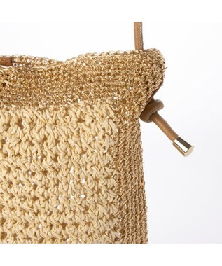 UNBILLION カシュカシュ cachecache / メタリックヤーンパネル編みトート ゴールド