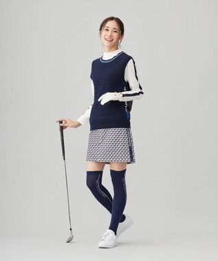 23区GOLF 【WOMEN】【吸水速乾/UVカット】ベアスムースモックシャツ ホワイト系