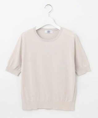 J.PRESS LADIES 【洗える】 BASIC HI-COTTON クルーネック ニット ライトグレー系