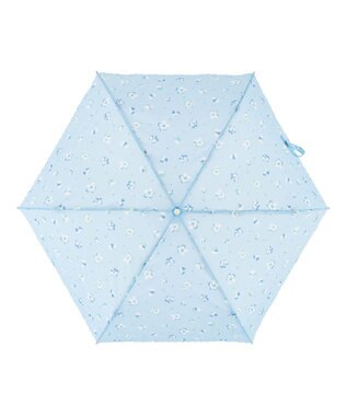 MOONBAT estaa 【耐風】折りたたみ傘 フォーリングフラワー UV サックスブルー