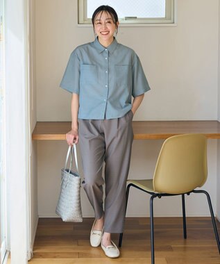 ANY シアーテックリネンシャツ ブルー