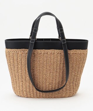 LA BAGAGERIE 【maison vert】 【ペーパー素材・多収納】ダブルハンドルかごバッグ ブラック