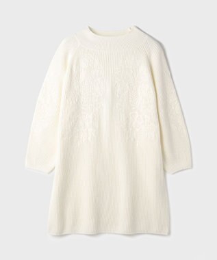 GRACE CONTINENTAL エンブロイダリーニットワンピース ホワイト