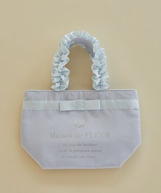 Maison de FLEUR ブランドロゴフリルハンドルトートSバッグ Light Blue