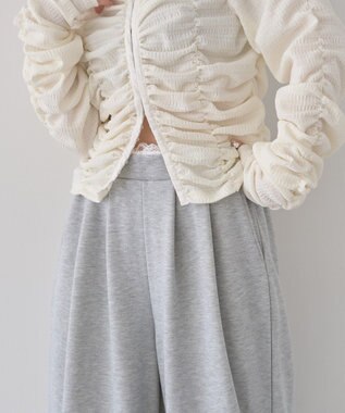 earth music&ecology レースレイヤード風スウェットパンツ Gray Mixture