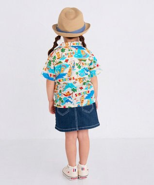 MIKI HOUSE HOT BISCUITS 【48-54cm】 麦わら風 中折れハット ブルー