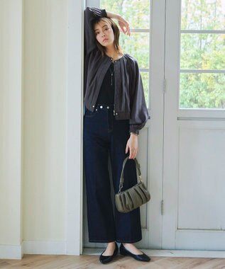 Tiaclasse 【新色追加・洗える】シアーブルゾン チャコールグレー