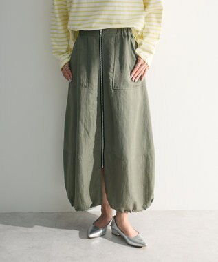 Green Parks フロントＺｉｐコクーンスカート Khaki